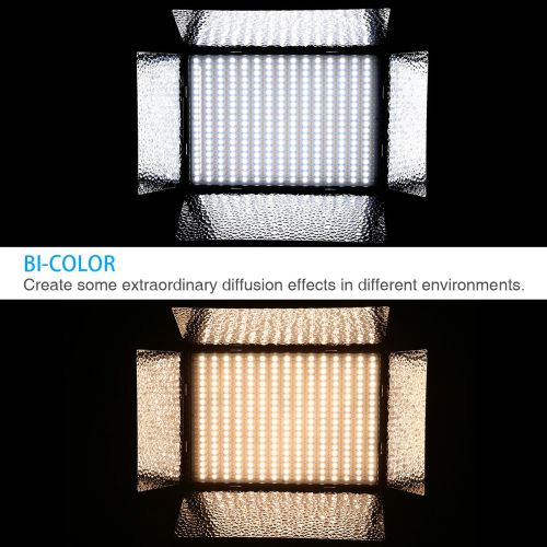  Powerextra 900 Beads Bi-Color CRI 96+ 70W Dimmable LED Video Light Panel, 2.4G Remote Control, Adjustable Color Temperature 3200K-5500K for DSLR Camera Camcorder Studio Photography