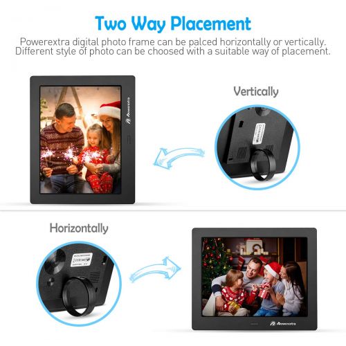  Powerextra 8 inch Digital Photo & HD Video Frame Widescreen High Resolution with Remote Control
