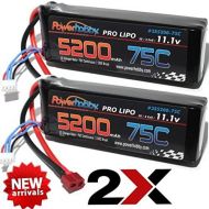 Hobbypower PowerHobby 3S 11.1V 5200mAh 75C Lipo Battery 2 Pack w Deans Plug 3-Cell (2) Fits : Assocated Hpi Savage Vorza E10 Rs4 Blitz Arrma Kraton Typhon Duratrax …