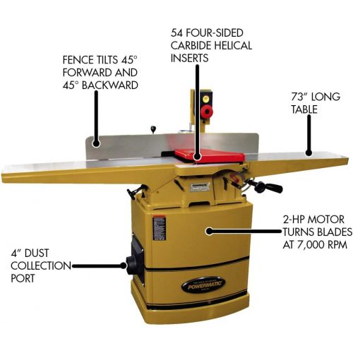  [아마존베스트]Powermatic 60HH 8 Jointer, 2 HP, 1PH 230V, Helical Head (1610086K)