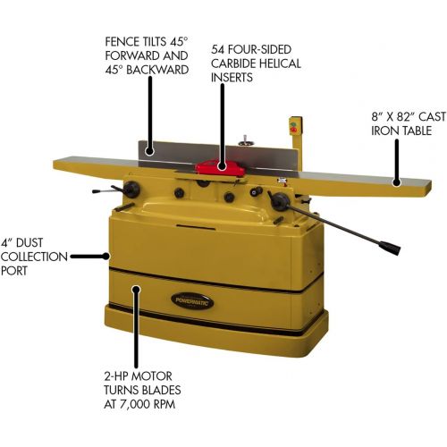  [아마존베스트]Powermatic 1610082 PJ-882HH 8-Inch Parallelogram Jointer with Helical Cutterhead