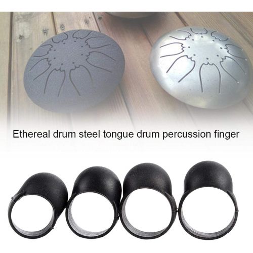  [아마존베스트]powers Drum Finger Picks Finger Sleeve Drum Finger Sleeves Ock Knocking Playing Finger Cover Kongfu Finger Steel Tongue Drum Finger Picks for Steel Tongue Drum 4 Pieces