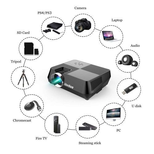  Powstro 4 Mini Projector Video Projector HD 1080P LED Home Theater HDMIMicroUSB