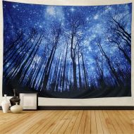 Prabahdak Dupetoner Trees Tapestry Wall Hanging Psychedelic Starry Night Forest Tapestry Fantastic Galaxy Landscape Tapestry Hippie Bohemian Wall Tapestry for Dorm Living Room Bedroom
