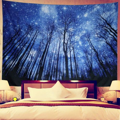  Prabahdak Dupetoner Trees Tapestry Wall Hanging Psychedelic Starry Night Forest Tapestry Fantastic Galaxy Landscape Tapestry Hippie Bohemian Wall Tapestry for Dorm Living Room Bedroom