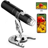 [아마존베스트]Prabensei WiFi USB Microscope, Handheld Microscope with 8 LEDs & Metal Stand 50 to 1000X Magnification Zoom Mini Endoscope Compatible with iPhone iPad Mac Windows Android for Child Students