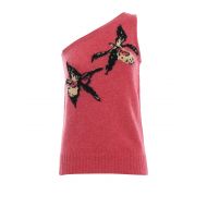 Prada Pink shetland wool intarsia sweater
