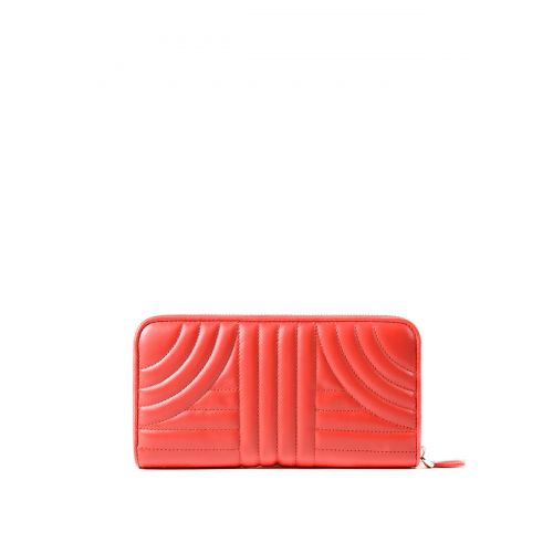 프라다 Prada Diagramme red zip around wallet