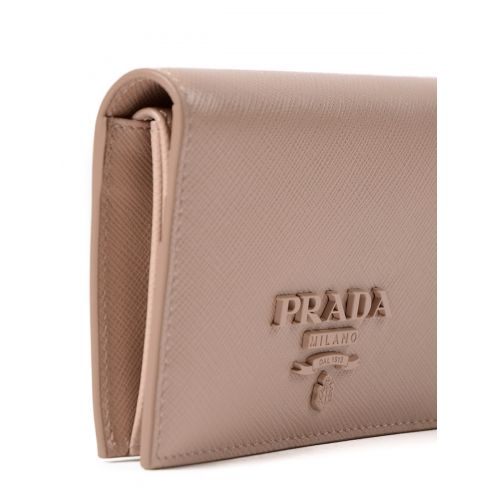 프라다 Prada Monochrome bifold saffiano wallet