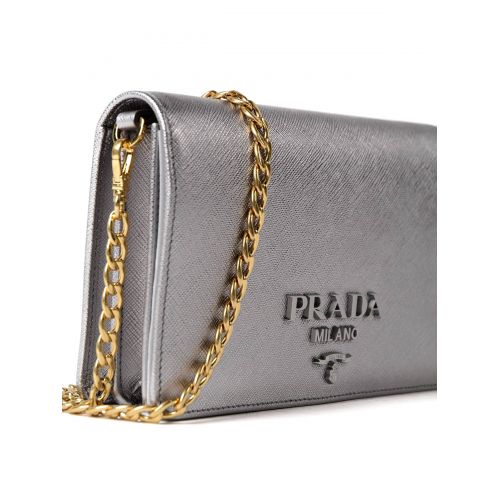 프라다 Prada Monochrome silver wallet bag