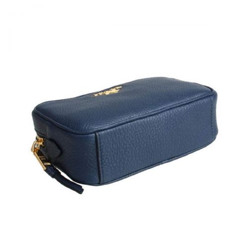 프라다 Prada Contenitore Baltico Blue Vitello Daino Leather Vanity Case 1ND007