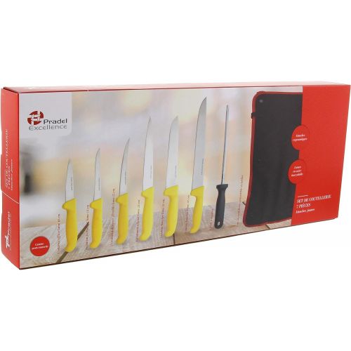  Pradel ExcellenceI7107TFleischermesser, Set mit 6Stueck und Wetzstahl