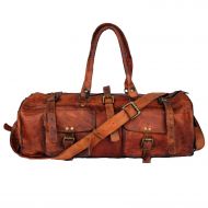 Pranjals House Duffel Bag 22 Travel Backpack Genuine Leather Vintage Handmade Bag (Style 1)