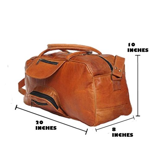  Pranjals House Duffel Bag 22 Travel Backpack Genuine Leather Vintage Handmade Bag (Style 1)