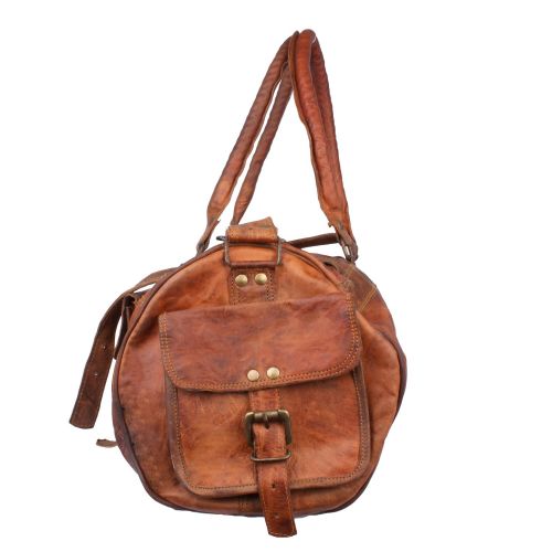  Pranjals House Duffel Bag 22 Travel Backpack Genuine Leather Vintage Handmade Bag (Style 1)