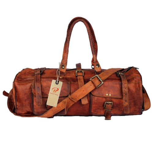  Pranjals House Duffel Bag Backpack Travel Gear Bag Daypack Genuine Leather Vintage Handmade Bag. (Style 5)