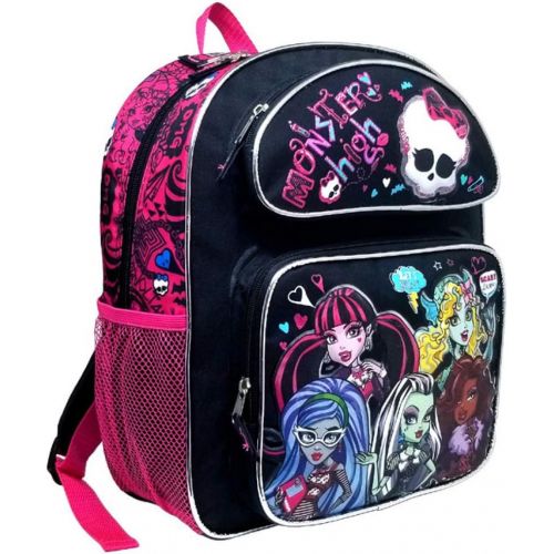 몬스터하이 Prannoi Backpack - Monster High Large Full Size 16 School Bag - Ghoul Nerd Scarylicious