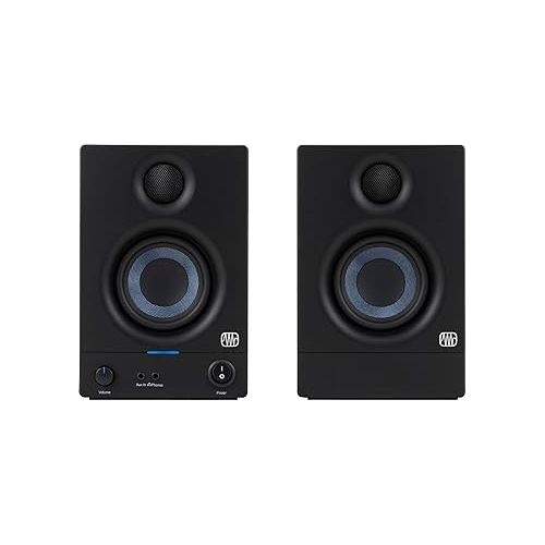  PreSonus Eris 3.5 3.5-Inch Low-Frequency Driver Media Reference Monitor with RF Interference with Pads and Stereo Breakout Cable Bundle