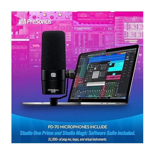  PreSonus PD-70 Dynamic Vocal Microphone for Broadcast, Podcasting, and Live Streaming