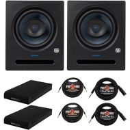 PreSonus Eris Pro 6 6-Inch Low-Frequency Driver Active Coaxial 2-Way Studio Monitor Bundle with 1/4-Inch TRS Instrument Cables, 1/4-Inch TRS to XLR Male, and Speakers Isolation Pads (7 Items)