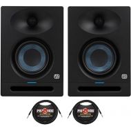 PreSonus Eris Studio 4 4.5-Inch Compact Active Studio Monitors with Acoustic Tuning - Dual Inputs and Easy Controls Bundle with 1/4-Inch TRS Instrument Cables (10-Feet) (4 Items)