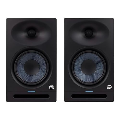  PreSonus Eris Studio 8-inch Studio Monitor with Acoustic Accuracy - Low-Frequency Transducer for Pro Audio Mixing - High-Definition Sound Bundle with 1/4-Inch TRS Instrument Cables (4 Items)