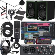 Presonus AudioBox 96 Studio Audio Interface with Creative Software Kit and Studio Bundle and CR5-X Pair Studio Monitors with Isolation Pads with and 1/4 Cables