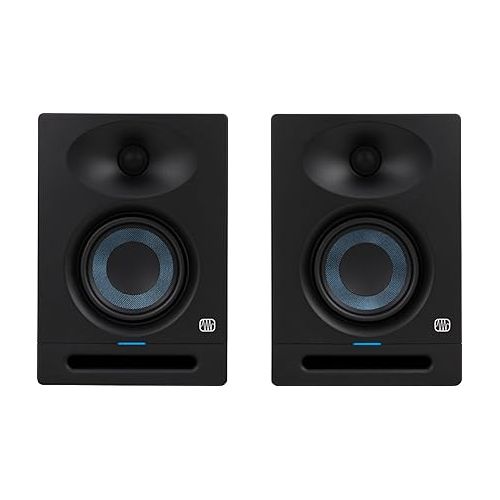  PreSonus Eris Studio 4 4.5-Inch Compact Active Studio Monitors with Acoustic Tuning Bundle with 1/4-Inch TRS Cables, 1/4-Inch TRS to XLR Male, Studio Subwoofer and Speakers Isolation Pads (8 Items)