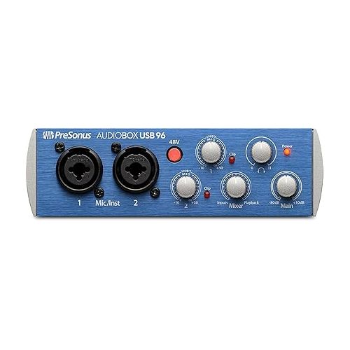  Presonus AudioBox 96 USB 2.0 Audio Interface Studio Bundle with Studio One Artist Software Pack