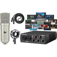 Presonus AudioBox 96 25th Anniversary Audio/Midi Recording USB Interface and NEW Updated Studio One Artist Software Kit with Condenser Microphone Shockmount and XLR Cable