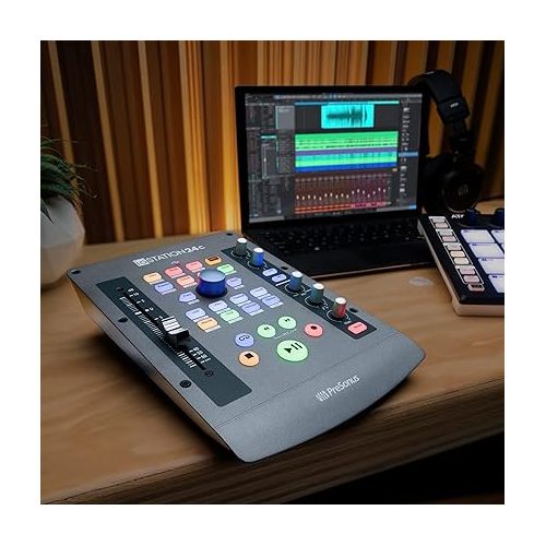  PreSonus ioStation 24c 2x2, 192 kHz, USB Audio Interface and Production Controller with Studio One Artist and Ableton Live Lite DAW Recording Software