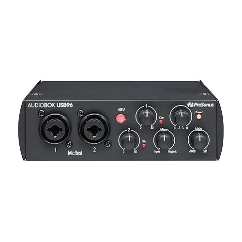  Presonus AudioBox 96 USB Audio/MIDI Interface with New Designed Eris 3.5 Studio Monitors Includes Newest Version Software Pack, ATOM MIDI Pad Controller