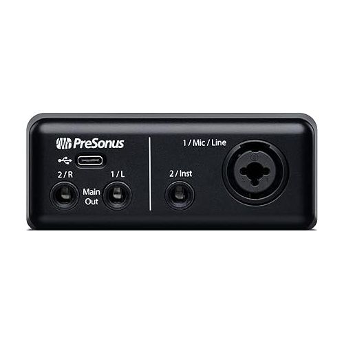 PreSonus AudioBox GO | USB-C Audio Interface for music production with Studio One DAW Recording Software, Music Tutorials, Sound Samples and Virtual Instruments