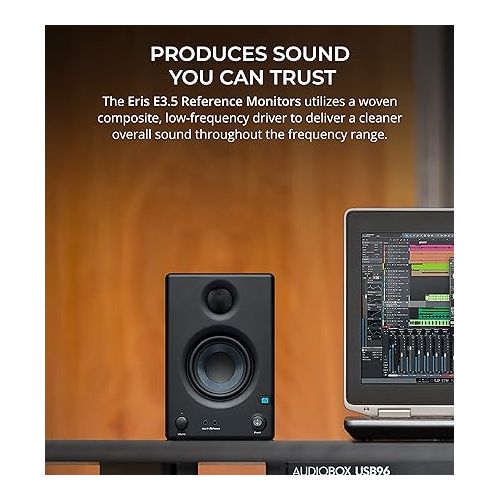  PreSonus AudioBox Studio Ultimate Bundle with Studio Monitors and Recording Software, Blucoil Boom Arm Plus Pop Filter, USB-A Mini Hub, 10' Instrument Cable (1/4