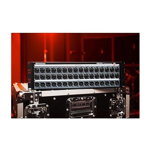  PreSonus NSB 32.16 AVB-Networked 32x16 Stage Box Bundle with Hosa Technology SH 8X0 25 8-Channel Sub Snake Station with No Return (25 ft)