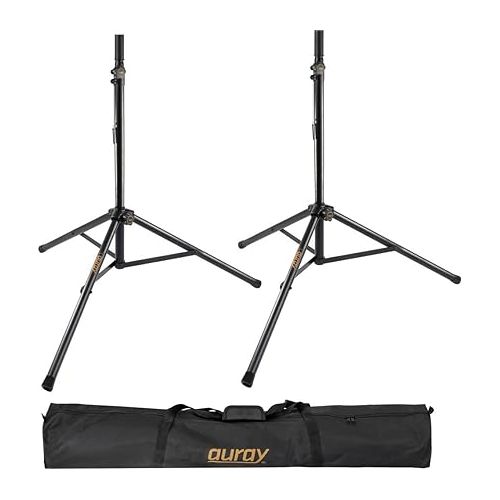  PreSonus AIR12 2-Way Active Sound-Reinforcement Loudspeakers (Pair) Bundle with Polsen M-85 Prof Mic, Auray SS-47S-PB with Tripod Base and CAE, and 3X XLR-XLR Cable