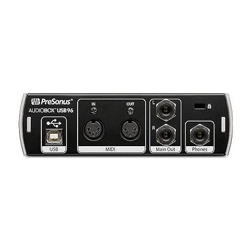  PreSonus AudioBox USB 96 USB Audio Interface 2-Channel 24-bit/96kHz USB 2.0 Recording with 2 Instrument/Microphone Preamps with Gravity Magnet Phone Holder and EMB XLR Bundle