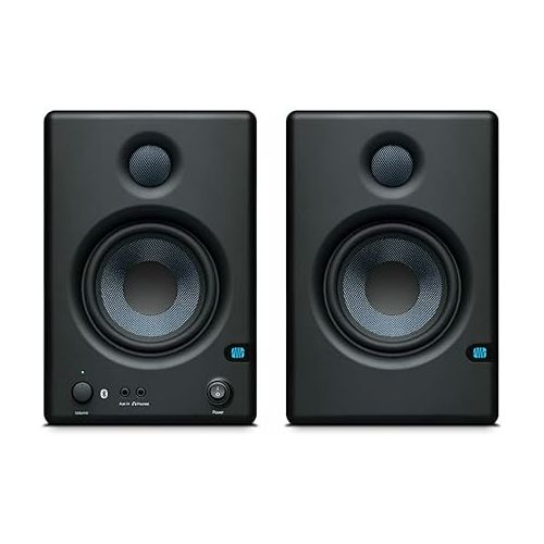  PreSonus Eris E4.5BT 4.5-Inch Near Field Studio Monitors with Bluetooth Bundle with Studio Monitor Isolation Pads for 5-Inch Speakers (Pair) and 6 Feet TRS Cable (2-Pack) (4 Items)