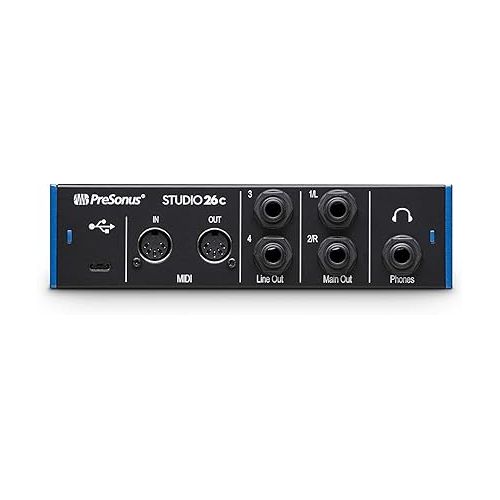  PreSonus Studio 26c 2x4 USB-C Audio/MIDI Interface with New Designed Eris E3.5 Studio Monitors and with Studio One Artist Software Pack & Isolation Recording Shield