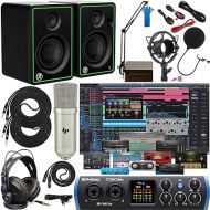 PreSonus Studio 24c 2x2 USB Type-C Audio/MIDI Interface, with Music Creative Software Kit Mackie CR3-X Pair Studio Monitors, and Adjustable Suspension Boom Arm + HD7 Headphones