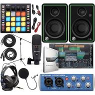 PreSonus AudioBox 96 Audio Interface Full Studio Kit with Studio One Artist Software Pack w/Atom Midi Production Pad Controller w/Mackie CR3-X Pair Studio Monitors & 1/4” Instrument Cables