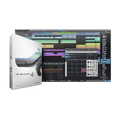  Presonus AudioBox 96 Audio Interface Studio Bundle with Studio One Artist Software Pack, Cardioid Condenser Studio Microphone, Shockmount, XLR Cable, Foam Wind Screen for Professional Recording
