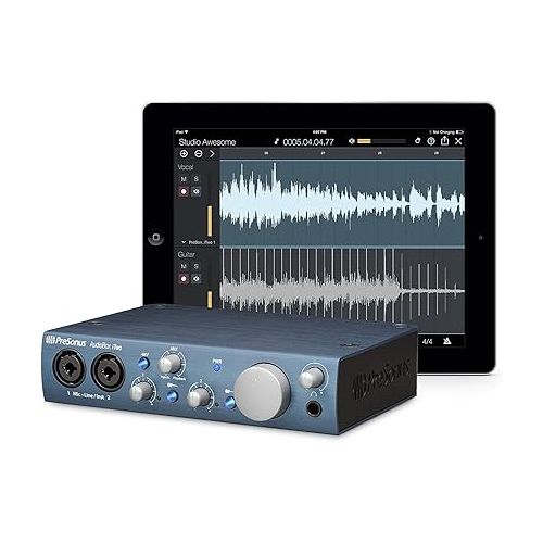  PreSonus AudioBox iTwo 2x4 Audio Recording Interface for USB/iPad and iOS Devices Studio Bundle with Studio One Artist Software Pack with Mackie CR3-X Pair Studio Monitors