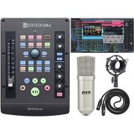 Presonus ioStation 24c: 2x2 USB-C Compatible Audio Interface with Download for Studio One Artist and Studio Magic Plug-in suite included and Production Controller with Studio Microphone with XLR Cable