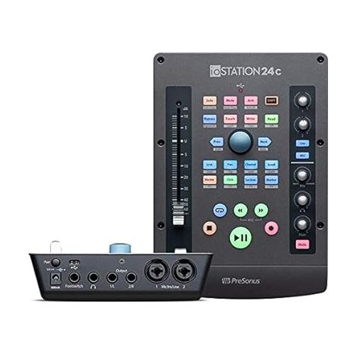  Presonus ioStation 24c: 2x2 USB-C Compatible Audio Interface with Download for Studio One Artist and Studio Magic Plug-in suite included and Production Controller with Studio Microphone with XLR Cable