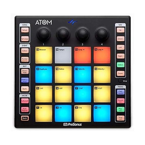  PRESONUS ATOM 16 Pad USB MIDI RGB DJ Controller+Studio One Software+Backpack