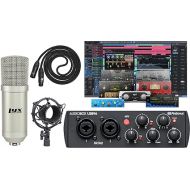 Presonus AudioBox 96 Audio USB 2.0 Recording Interface and Studio One Artist Software kit with Condenser Microphone Shockmount, and XLR Cable (Black)