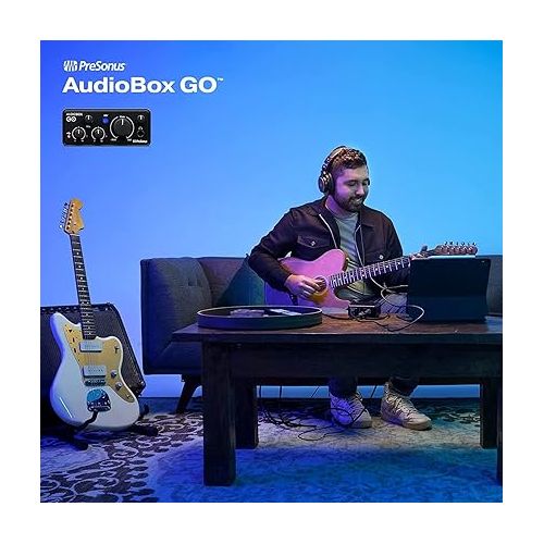  PreSonus AudioBox GO | USB-C Audio Interface for music production with Studio One Prime Software and Virtual Instruments with LyxPro Condenser Microphone