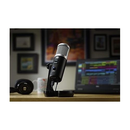  PreSonus Revelator USB Condenser Microphone for podcasting, live streaming, with built-in voice effects plus loopback mixer for gaming, casting, and recording interviews over Skype, Zoom, Discord