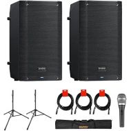 PreSonus AIR10 2-Way Active Sound-Reinforcement Loudspeakers (Pair) Bundle with Polsen M-85 Prof Mic, Auray 51